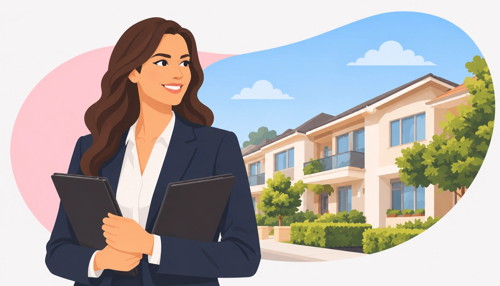 Agent commercial immobilier devant un bien résidentiel – RC Pro Ola !