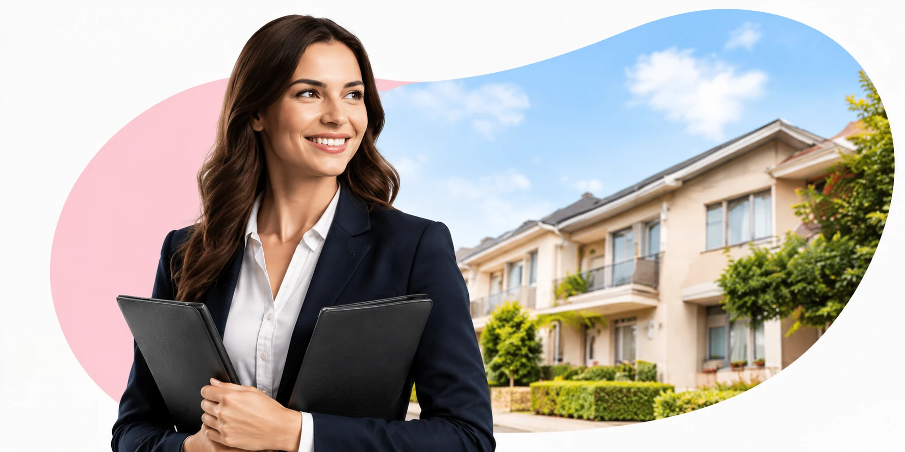 Agent commercial immobilier devant un bien résidentiel – RC Pro Ola !